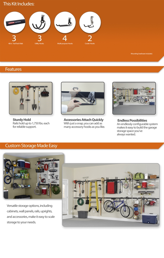 Rubbermaid FastTrack 15Piece MultiPurpose Kit1928870 The Home Depot
